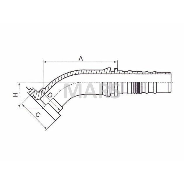 Hydr.konc. SFS 4SH Interlock DN32 / 1 1/2" 45°